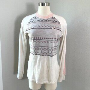 Kari Traa Womens Large Wool Blend Base Layer Top Crew Neck Shirt Long Sleeve